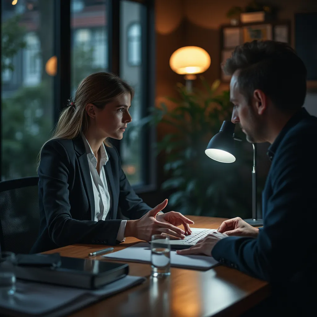 Consultor presentando estrategias